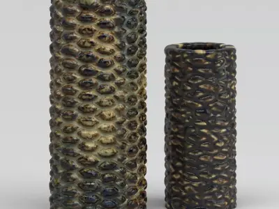 Pottery pair of vases 3D model