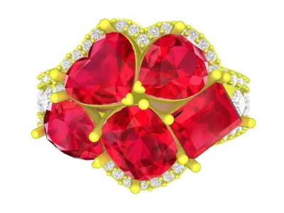 A7101 Luxury Korean Style Fashion Diamond Women Ring 3D print model