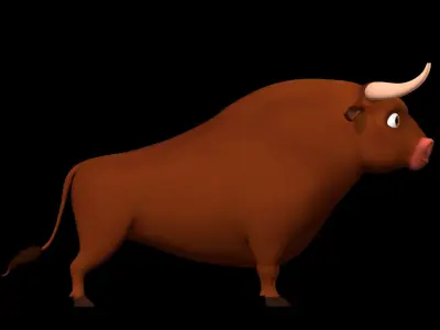 Cartoon Bull Low-poly 3D model