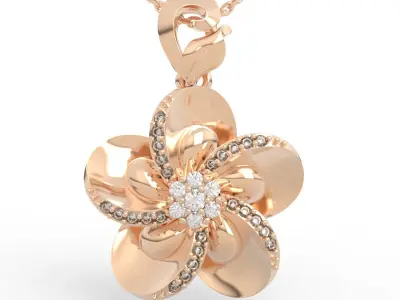 Large Diamond Flower Pendant  3D print model