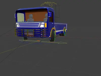Lorry car in air Low-poly 3D model