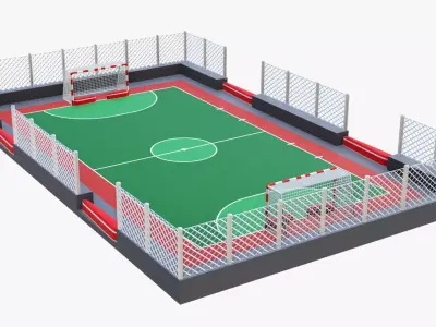 Outdoor Soccer Mini Cage Arena 3D model