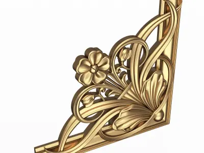 Corner Carved Plaster Molding Decoration 024 Low-poly 3D model