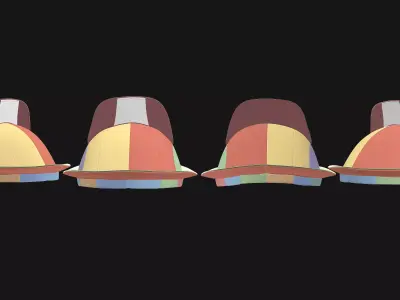 5 Male Joseon Gat Low-poly 3D model