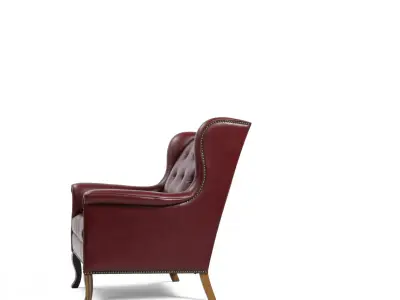 Elegant Burgundy Armchair model pack Low-poly 3D model