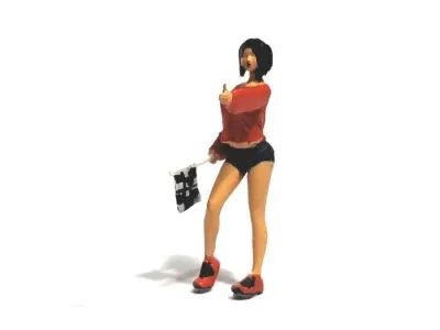 Figure Molly racing girl 1-64 scale diorama miniature 3D print model