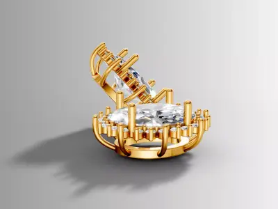Gold Halo Diamond Pendant  3D Printable Design 3D print model