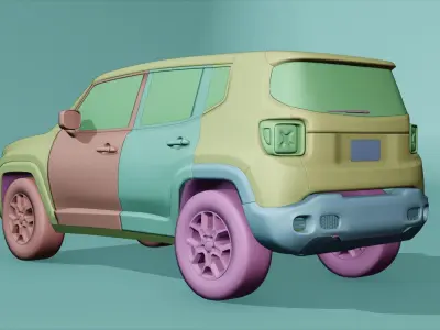 Jeep Renegade 2016 Low-poly 3D model