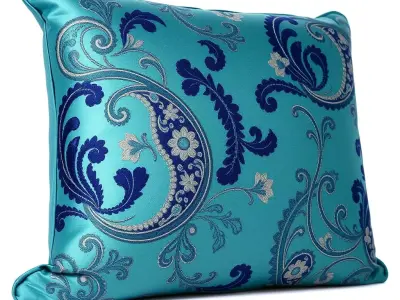 Ornamental Blue Pillow D Model Pack Low-poly 3D model
