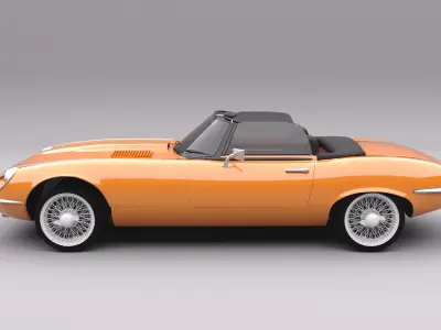 Jaguar E Type V12 Coupe Low-poly 3D model