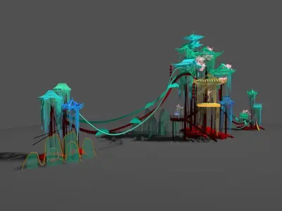 Chinese arts stage 3D model