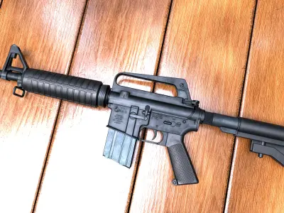 CAR-15 XM177 rifle Low-poly 3D model