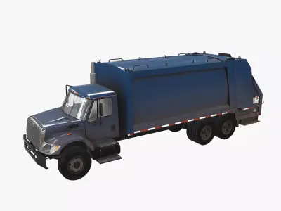 Garbage Truck International 7400 Low-poly 3D model