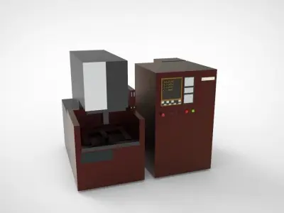EDM Wire Machine Low-poly 3D model