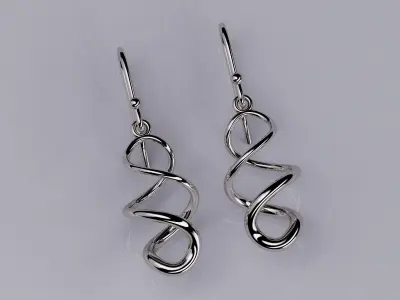 Earrings Twist Style 3D print model