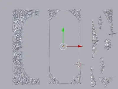 Collection stucco molding 3D model 01 3D model