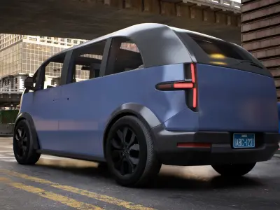 Canoo Lifestyle Vehicle Premium Blue Rigged 3D model