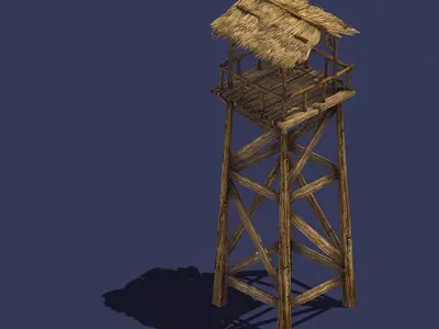 gAME Wooden Building - Watchtower 03 3D model