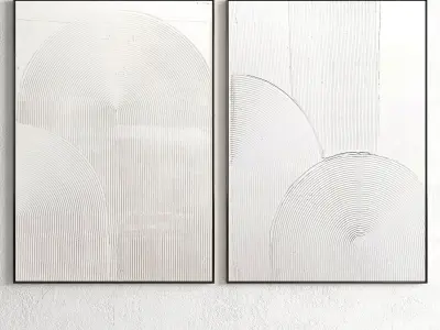 Plaster Two Photo Frame E-46 Low-poly 3D model