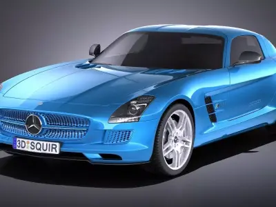 Mercedes SLS AMG Coupe Electric Drive 2015 VRAY 3D model