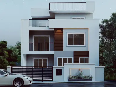 Exterior Design of Residential Building 3D model