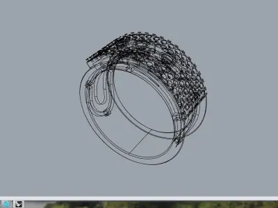 Noa  Paved Large Model Ring  16 5mm 3D print model