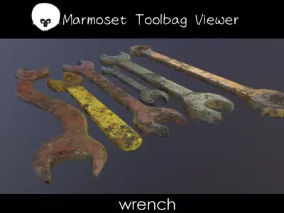 Wrench 001 Low-poly 3D model