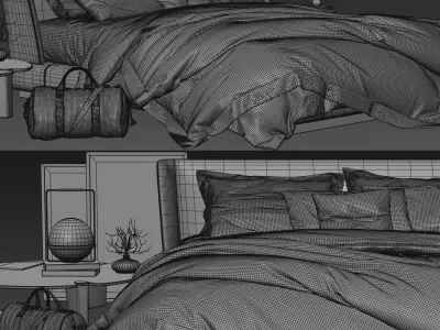 Bed Collection 04 - 10 Items 3D model