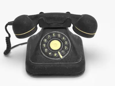 VINTAGE TELEPHONE 2 Low-poly 3D model
