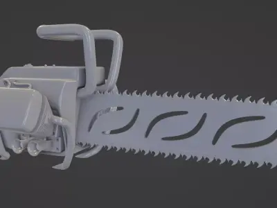 High Poly biker chainsaw  3D model