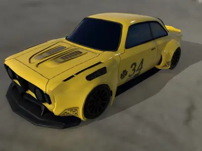 Alfa Romeo Rrace Rig Low-poly 3D model