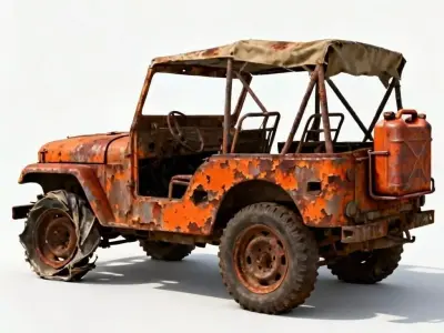 Rustland Relic Jeep 3D Model Low-poly 3D model