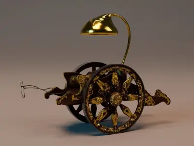 Ancient Indian Chariot   Game Ready  Prop PBR Low Poly 20K Tris Low-poly 3D model