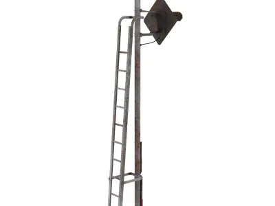 Train Traffic Light Weathered 17 3D model