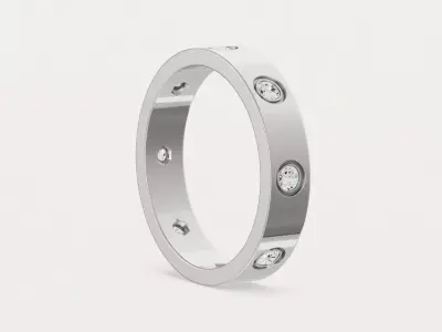 AMORE - RING - 8 DIAMONDS 3D print model