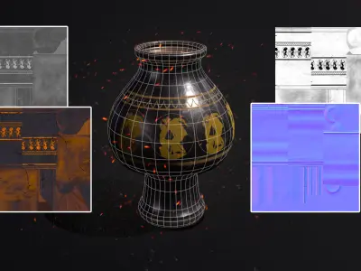 Vase in Greek mythology stylized Low-poly 3D model