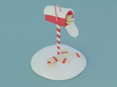 Christmas mailbox 3D model for 3D print 3D print model