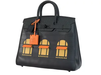 Hermes Birkin Faubourg Bag Black Low-poly 3D model