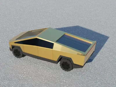 Golden cyber truck 3D model