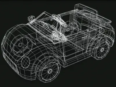 Kids Motor Car Low-poly 3D model