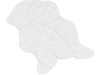 Faux Fur Sheepskin Rug Gray 3D model