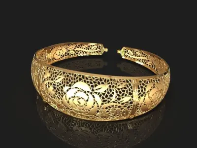 Floral bracelet 3D print model