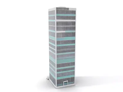 Sleek Glass Tower model pack Low-poly 3D model