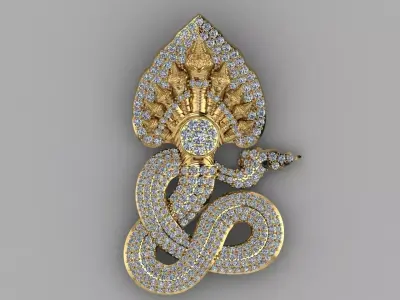 Khmer Dragon Pendant 3D print model