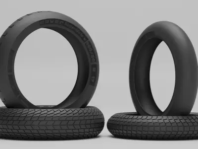 Michelin Power Supermoto Tire pack slick rain 3D model