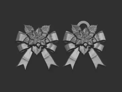 christmas tree ribbon bow 14  3D print model