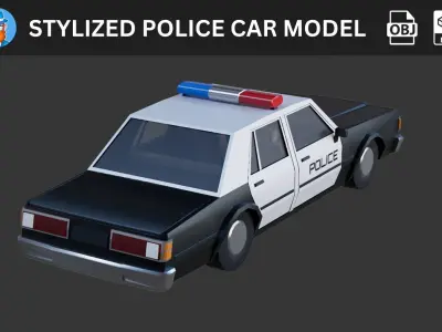 Stylized Police Car 3D Model 3D model