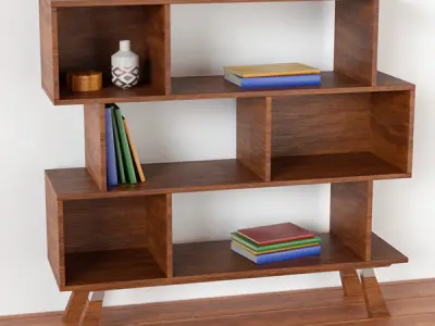 Bookshelf - 2k Textures 3D model
