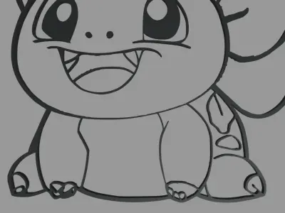 Bulbasaur Wall Silhouette 01 3D print model