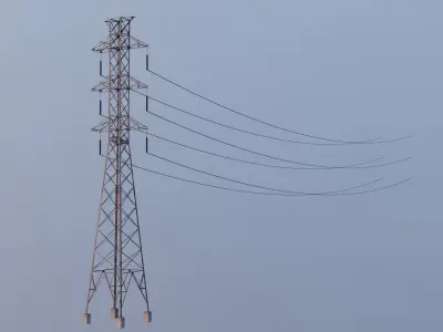 Low Poly Transmission Towers Low-poly 3D model